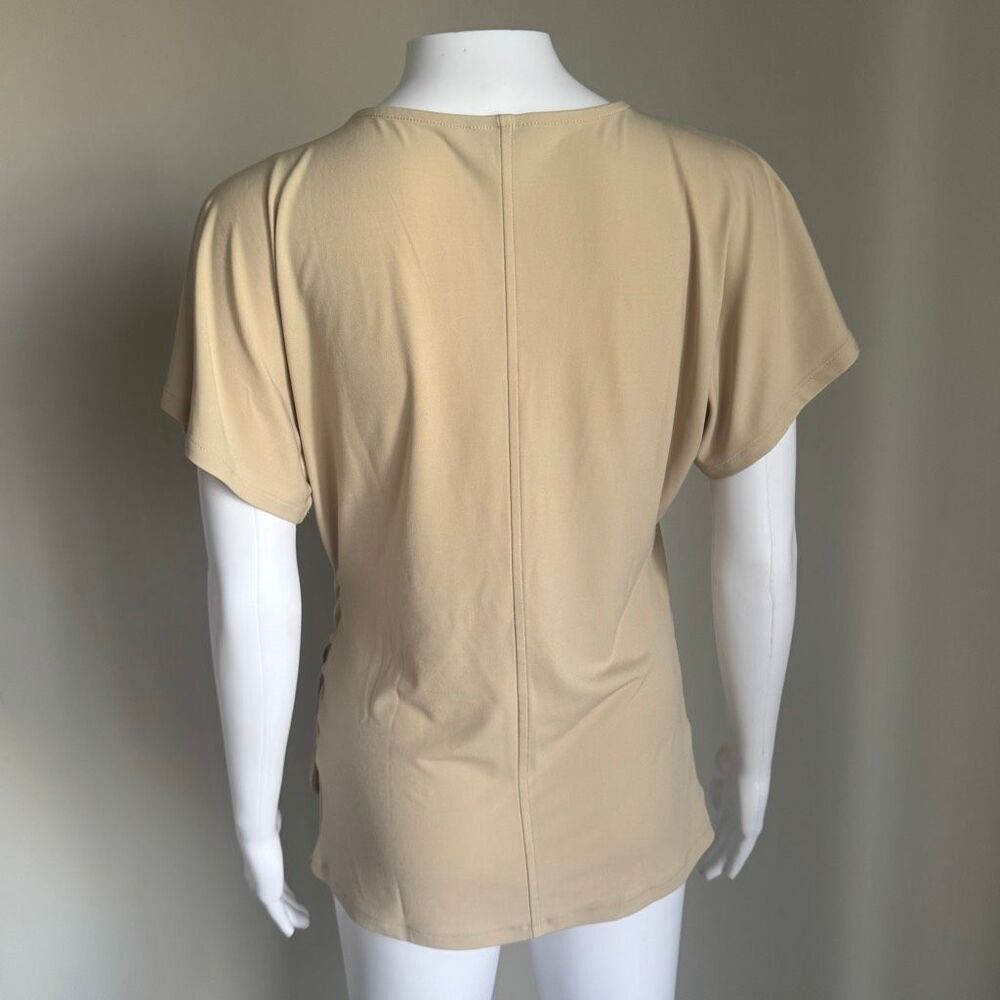 Ann Taylor Side Tie Short Sleeve Wrap Blouse - Picture 3 of 5